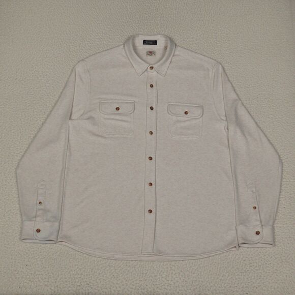 Faherty The Legend Sweater Shirt Mens XL Off White Relaxed Fit Flannel Layering - Picture 1 of 12